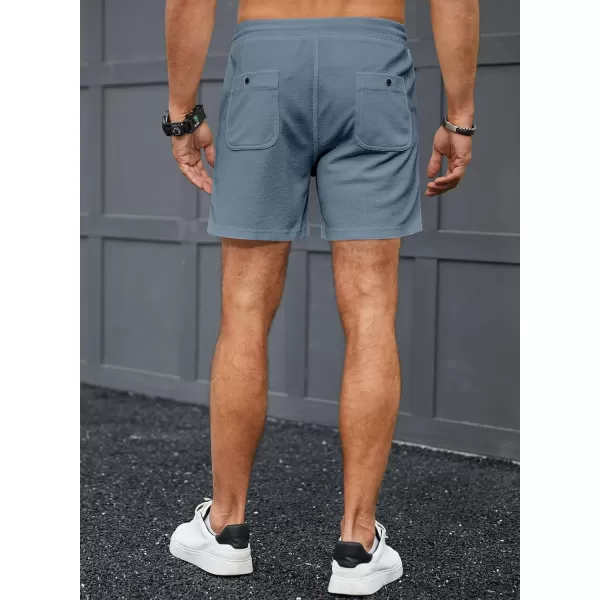 JMIERR Men's Casual 5"/ 7" Shorts Waffle Elastic Waist Drawstring Workout Running Jogging Beach Sweat Shorts with Pockets