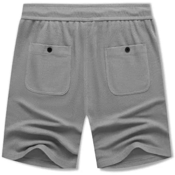 JMIERR Men's Casual 5"/ 7" Shorts Waffle Elastic Waist Drawstring Workout Running Jogging Beach Sweat Shorts with Pockets