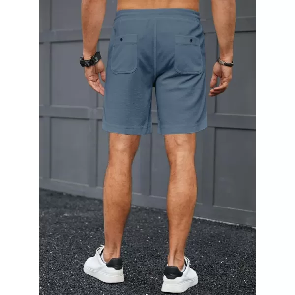 JMIERR Men's Casual 5"/ 7" Shorts Waffle Elastic Waist Drawstring Workout Running Jogging Beach Sweat Shorts with Pockets
