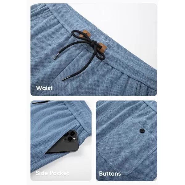 JMIERR Men's Casual 5"/ 7" Shorts Waffle Elastic Waist Drawstring Workout Running Jogging Beach Sweat Shorts with Pockets