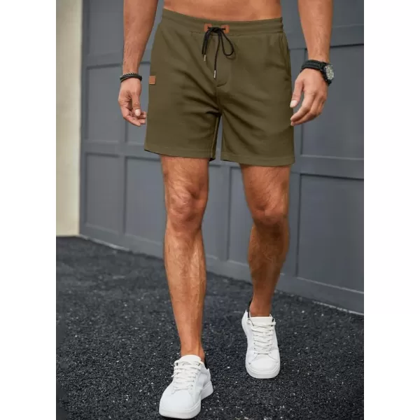 JMIERR Men's Casual 5"/ 7" Shorts Waffle Elastic Waist Drawstring Workout Running Jogging Beach Sweat Shorts with Pockets