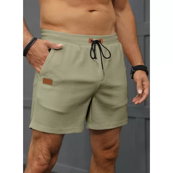 JMIERR Men's Casual 5"/ 7" Shorts Waffle Elastic Waist Drawstring Workout Running Jogging Beach Sweat Shorts with Pockets