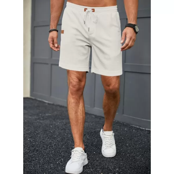 JMIERR Men's Casual 5"/ 7" Shorts Waffle Elastic Waist Drawstring Workout Running Jogging Beach Sweat Shorts with Pockets