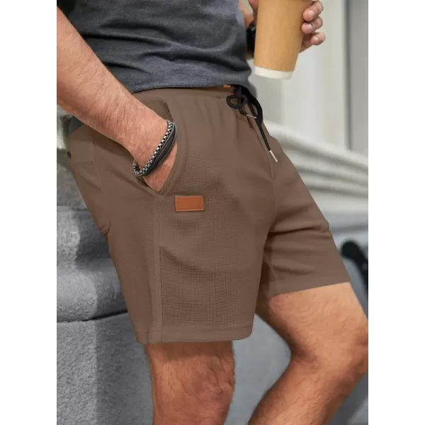 JMIERR Men's Casual 5"/ 7" Shorts Waffle Elastic Waist Drawstring Workout Running Jogging Beach Sweat Shorts with Pockets