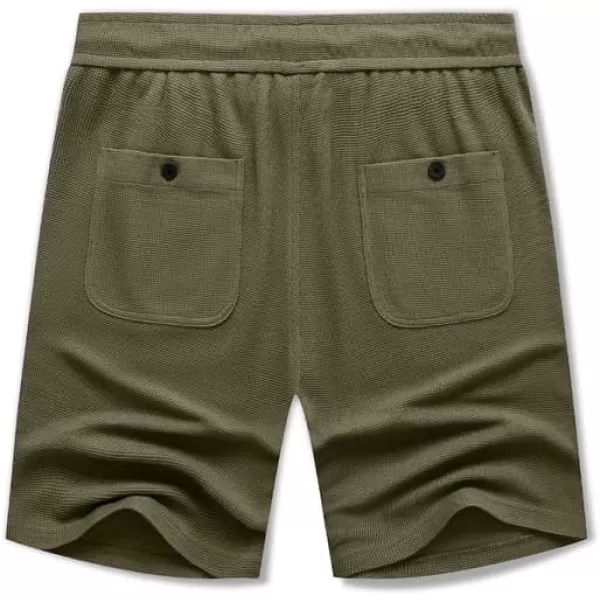 JMIERR Men's Casual 5"/ 7" Shorts Waffle Elastic Waist Drawstring Workout Running Jogging Beach Sweat Shorts with Pockets