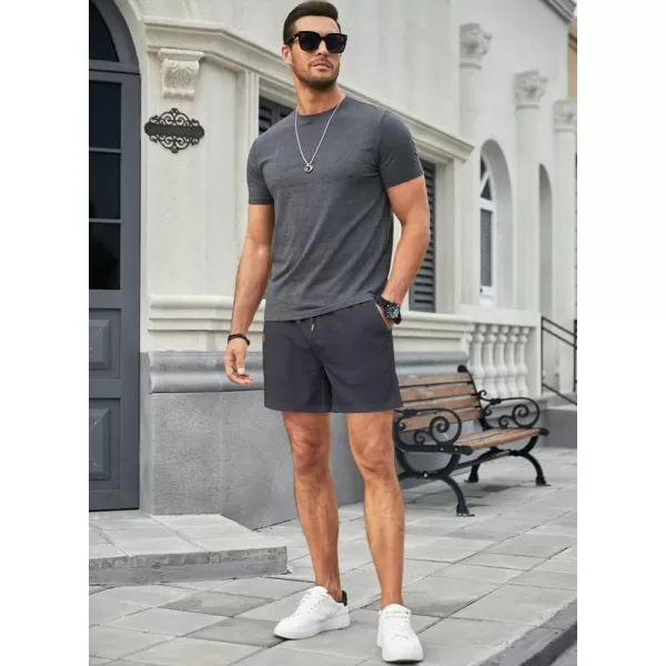 JMIERR Men's Casual 5"/ 7" Shorts Waffle Elastic Waist Drawstring Workout Running Jogging Beach Sweat Shorts with Pockets