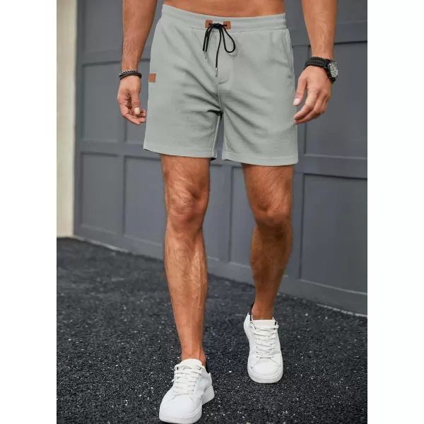 JMIERR Men's Casual 5"/ 7" Shorts Waffle Elastic Waist Drawstring Workout Running Jogging Beach Sweat Shorts with Pockets