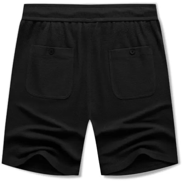 JMIERR Men's Casual 5"/ 7" Shorts Waffle Elastic Waist Drawstring Workout Running Jogging Beach Sweat Shorts with Pockets