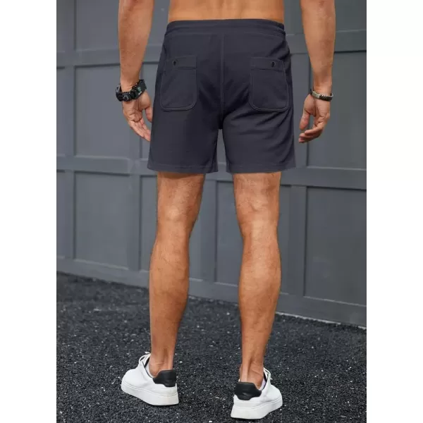 JMIERR Men's Casual 5"/ 7" Shorts Waffle Elastic Waist Drawstring Workout Running Jogging Beach Sweat Shorts with Pockets