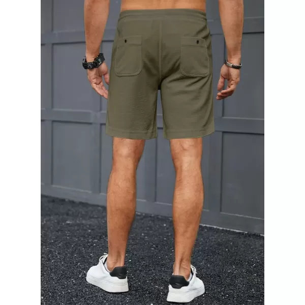 JMIERR Men's Casual 5"/ 7" Shorts Waffle Elastic Waist Drawstring Workout Running Jogging Beach Sweat Shorts with Pockets