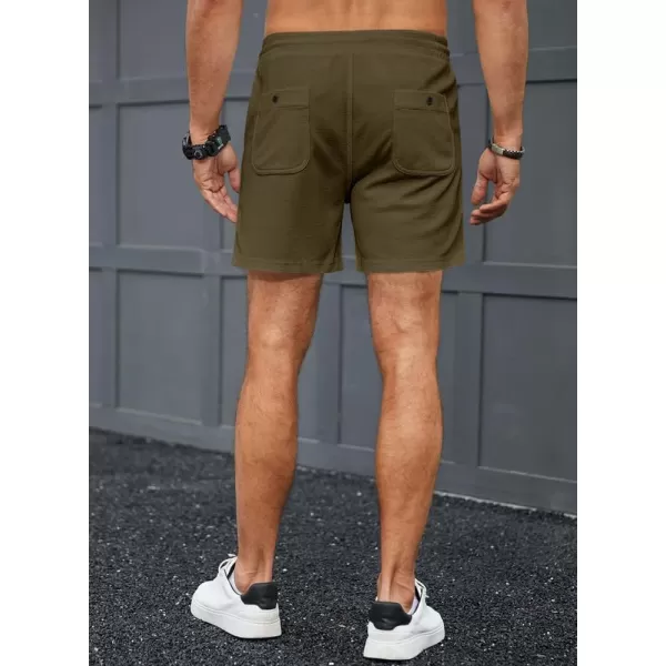 JMIERR Men's Casual 5"/ 7" Shorts Waffle Elastic Waist Drawstring Workout Running Jogging Beach Sweat Shorts with Pockets