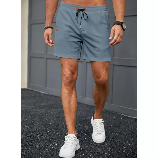 JMIERR Men's Casual 5"/ 7" Shorts Waffle Elastic Waist Drawstring Workout Running Jogging Beach Sweat Shorts with Pockets