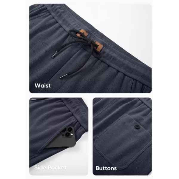 JMIERR Men's Casual 5"/ 7" Shorts Waffle Elastic Waist Drawstring Workout Running Jogging Beach Sweat Shorts with Pockets