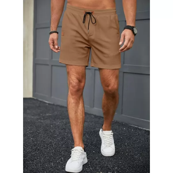 JMIERR Men's Casual 5"/ 7" Shorts Waffle Elastic Waist Drawstring Workout Running Jogging Beach Sweat Shorts with Pockets