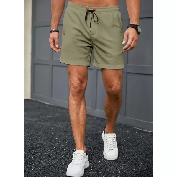 JMIERR Men's Casual 5"/ 7" Shorts Waffle Elastic Waist Drawstring Workout Running Jogging Beach Sweat Shorts with Pockets