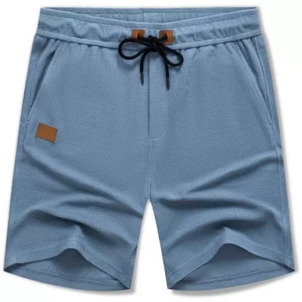 JMIERR Men's Casual 5"/ 7" Shorts Waffle Elastic Waist Drawstring Workout Running Jogging Beach Sweat Shorts with Pockets