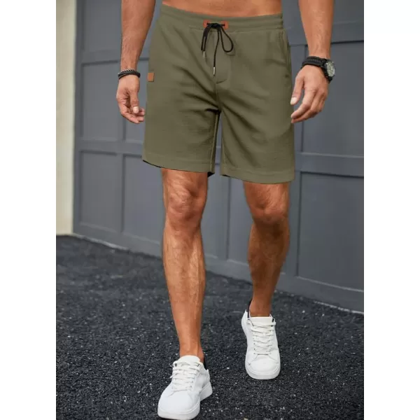 JMIERR Men's Casual 5"/ 7" Shorts Waffle Elastic Waist Drawstring Workout Running Jogging Beach Sweat Shorts with Pockets