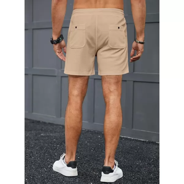 JMIERR Men's Casual 5"/ 7" Shorts Waffle Elastic Waist Drawstring Workout Running Jogging Beach Sweat Shorts with Pockets