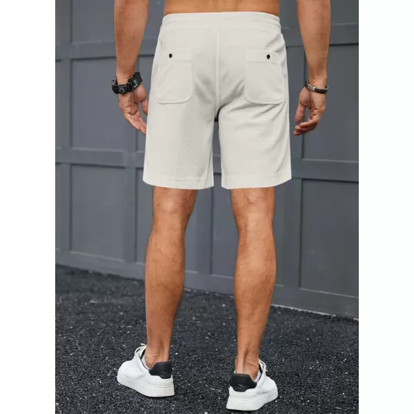 JMIERR Men's Casual 5"/ 7" Shorts Waffle Elastic Waist Drawstring Workout Running Jogging Beach Sweat Shorts with Pockets