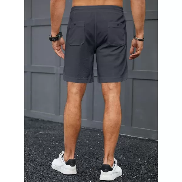 JMIERR Men's Casual 5"/ 7" Shorts Waffle Elastic Waist Drawstring Workout Running Jogging Beach Sweat Shorts with Pockets