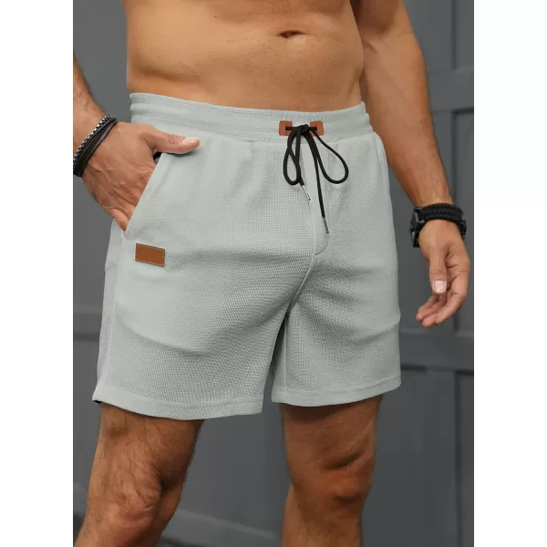 JMIERR Men's Casual 5"/ 7" Shorts Waffle Elastic Waist Drawstring Workout Running Jogging Beach Sweat Shorts with Pockets