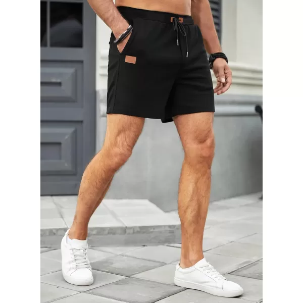 JMIERR Men's Casual 5"/ 7" Shorts Waffle Elastic Waist Drawstring Workout Running Jogging Beach Sweat Shorts with Pockets