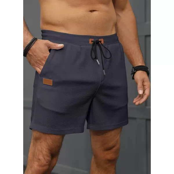JMIERR Men's Casual 5"/ 7" Shorts Waffle Elastic Waist Drawstring Workout Running Jogging Beach Sweat Shorts with Pockets