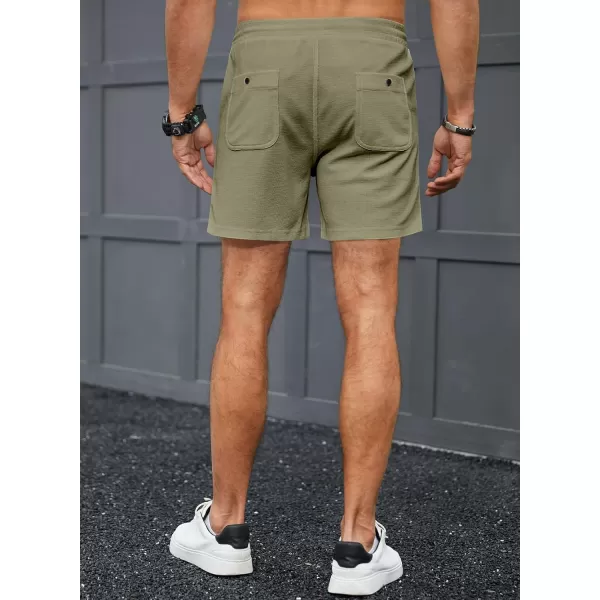 JMIERR Men's Casual 5"/ 7" Shorts Waffle Elastic Waist Drawstring Workout Running Jogging Beach Sweat Shorts with Pockets