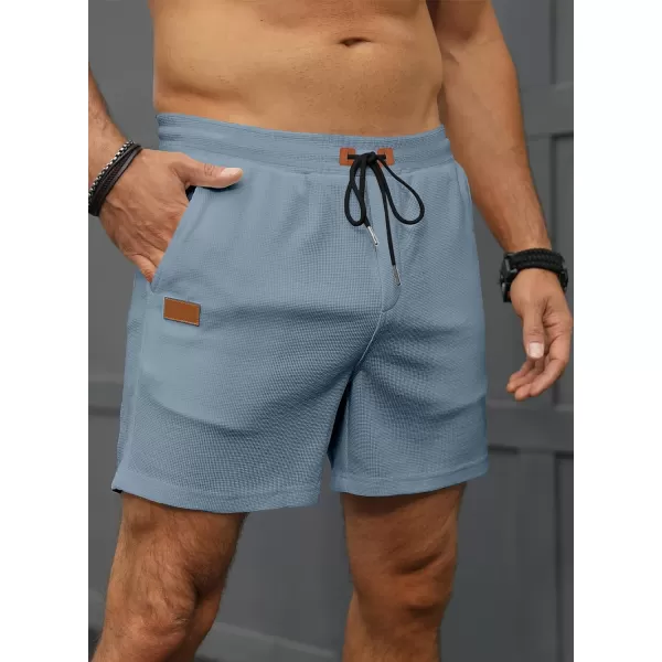 JMIERR Men's Casual 5"/ 7" Shorts Waffle Elastic Waist Drawstring Workout Running Jogging Beach Sweat Shorts with Pockets