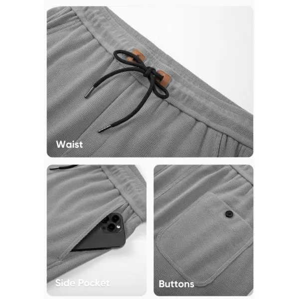 JMIERR Men's Casual 5"/ 7" Shorts Waffle Elastic Waist Drawstring Workout Running Jogging Beach Sweat Shorts with Pockets