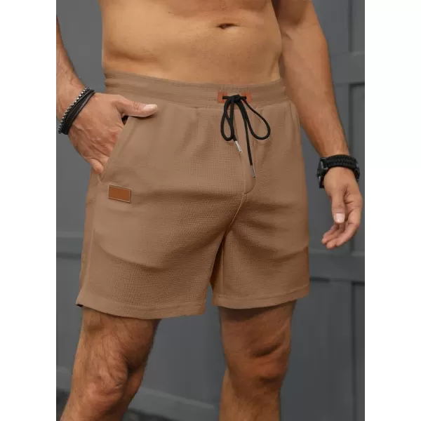 JMIERR Men's Casual 5"/ 7" Shorts Waffle Elastic Waist Drawstring Workout Running Jogging Beach Sweat Shorts with Pockets