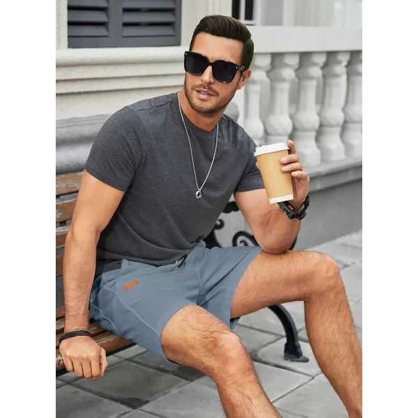 JMIERR Men's Casual 5"/ 7" Shorts Waffle Elastic Waist Drawstring Workout Running Jogging Beach Sweat Shorts with Pockets