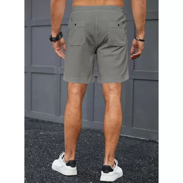 JMIERR Men's Casual 5"/ 7" Shorts Waffle Elastic Waist Drawstring Workout Running Jogging Beach Sweat Shorts with Pockets