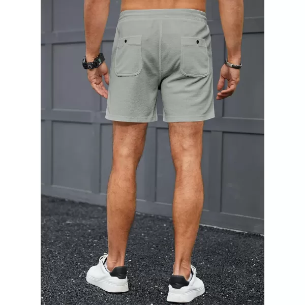 JMIERR Men's Casual 5"/ 7" Shorts Waffle Elastic Waist Drawstring Workout Running Jogging Beach Sweat Shorts with Pockets