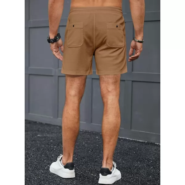 JMIERR Men's Casual 5"/ 7" Shorts Waffle Elastic Waist Drawstring Workout Running Jogging Beach Sweat Shorts with Pockets