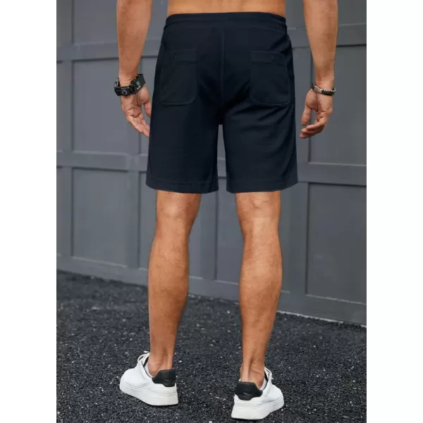 JMIERR Men's Casual 5"/ 7" Shorts Waffle Elastic Waist Drawstring Workout Running Jogging Beach Sweat Shorts with Pockets