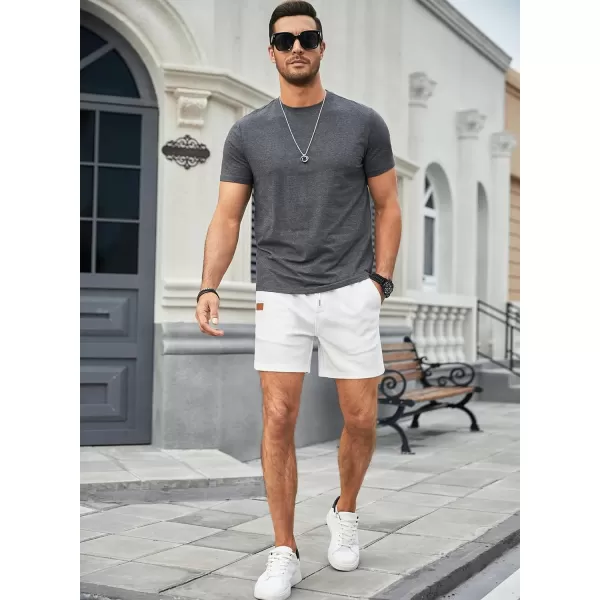 JMIERR Men's Casual 5"/ 7" Shorts Waffle Elastic Waist Drawstring Workout Running Jogging Beach Sweat Shorts with Pockets