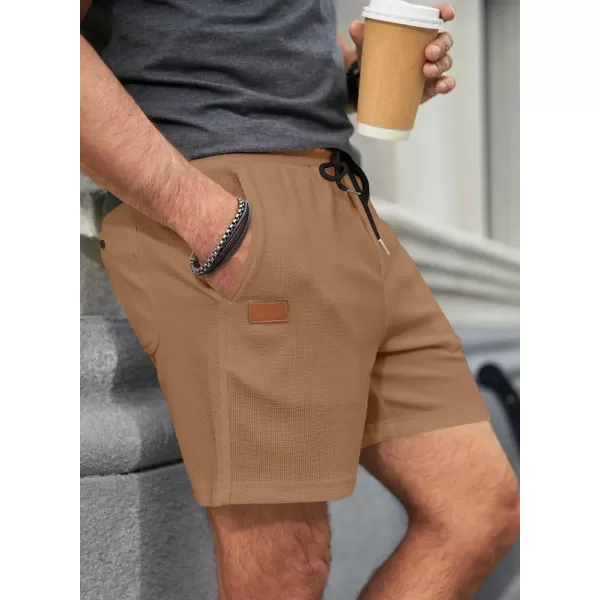 JMIERR Men's Casual 5"/ 7" Shorts Waffle Elastic Waist Drawstring Workout Running Jogging Beach Sweat Shorts with Pockets