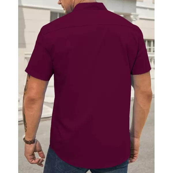 JMIERR Men's Casual Button Down Shirts Wrinkle-Free Short Sleeve Business Dress Shirt