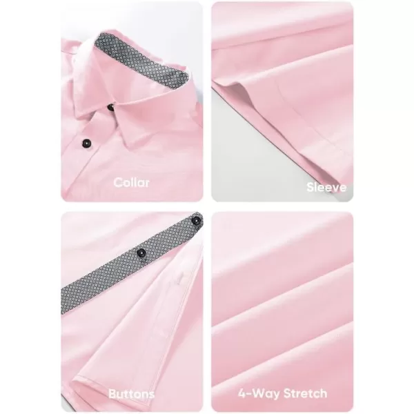 JMIERR Men's Casual Button Down Shirts Wrinkle-Free Short Sleeve Business Dress Shirt