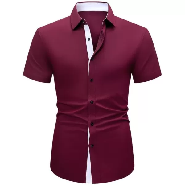 JMIERR Men's Casual Button Down Shirts Wrinkle-Free Short Sleeve Business Dress Shirt