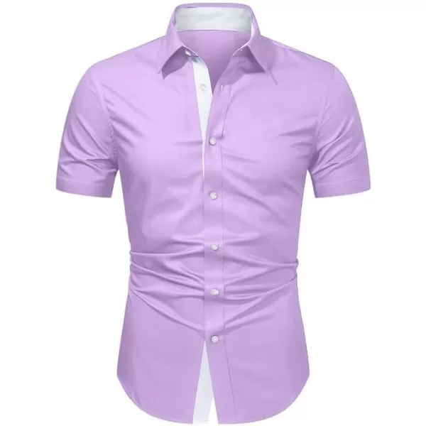 JMIERR Men's Casual Button Down Shirts Wrinkle-Free Short Sleeve Business Dress Shirt