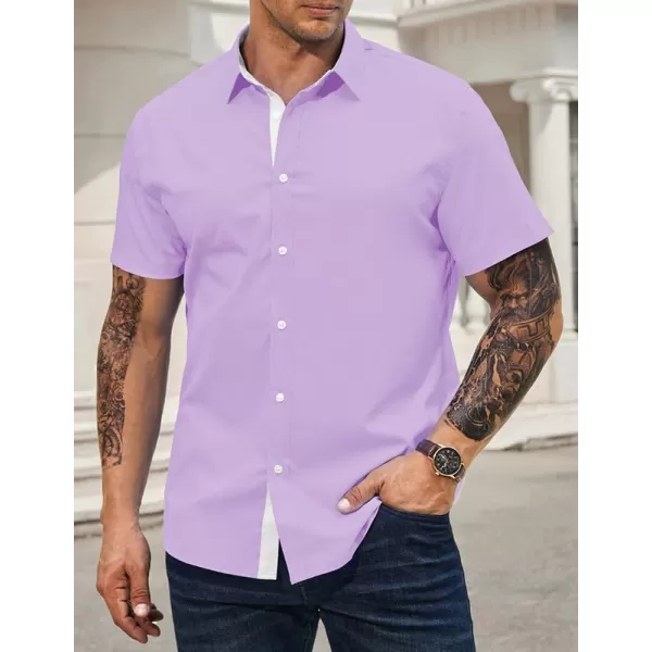 JMIERR Men's Casual Button Down Shirts Wrinkle-Free Short Sleeve Business Dress Shirt