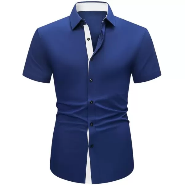 JMIERR Men's Casual Button Down Shirts Wrinkle-Free Short Sleeve Business Dress Shirt