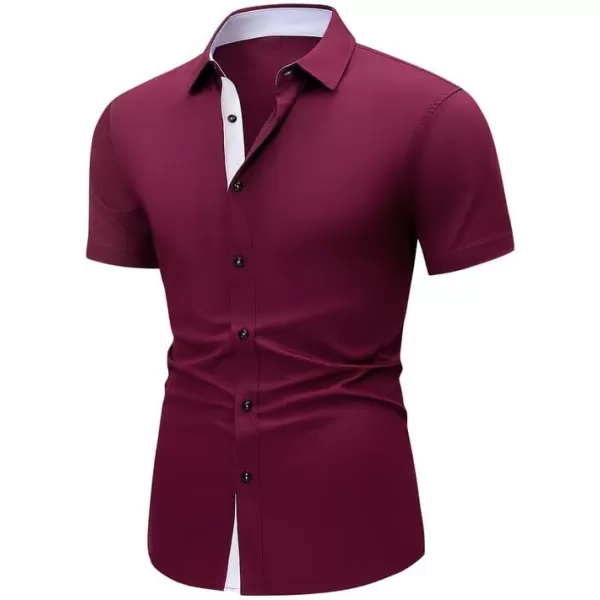JMIERR Men's Casual Button Down Shirts Wrinkle-Free Short Sleeve Business Dress Shirt