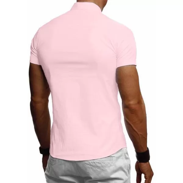 JMIERR Men's Casual Button Down Shirts Wrinkle-Free Short Sleeve Business Dress Shirt