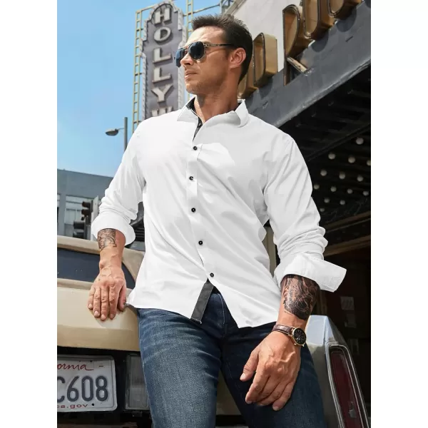 JMIERR Men's Casual Button Down Shirts Wrinkle-Free Short Sleeve Business Dress Shirt