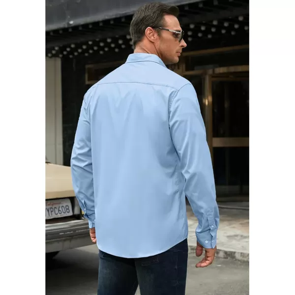 JMIERR Men's Casual Button Down Shirts Wrinkle-Free Short Sleeve Business Dress Shirt