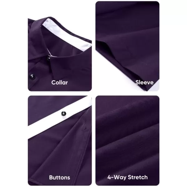 JMIERR Men's Casual Button Down Shirts Wrinkle-Free Short Sleeve Business Dress Shirt