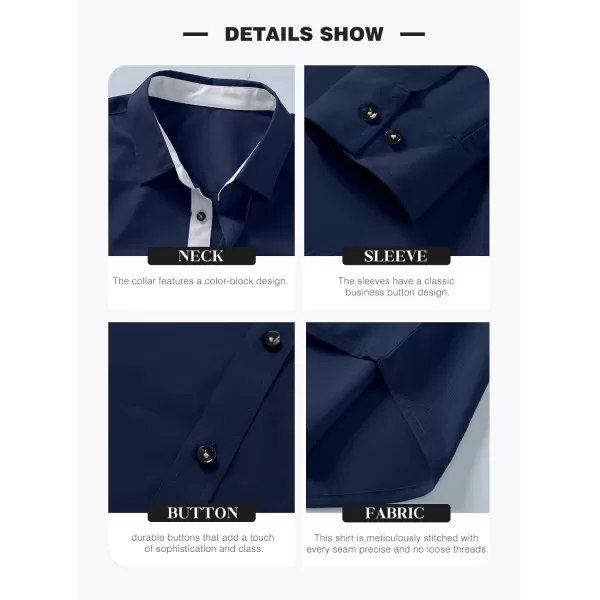 JMIERR Men's Casual Button Down Shirts Wrinkle-Free Short Sleeve Business Dress Shirt